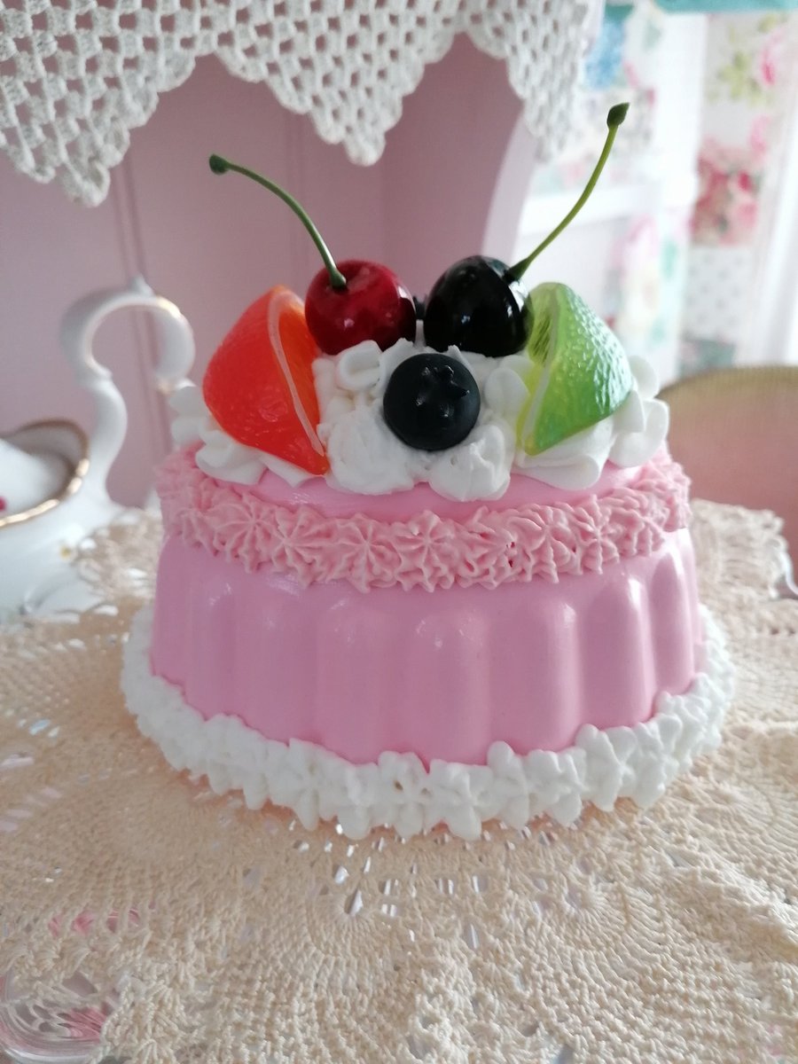 Fake Artificial Pink Blancmange Desert Retro Kitchen Display Shop Prop Tearoom F