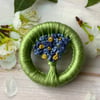 Dorset Button Forget me Not Flower Brooch