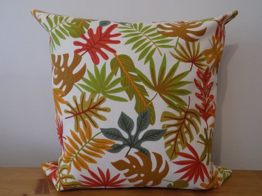 Autumn Leaves Cushion Cover Cotton Canvas Fabric Throw Pillow 16" 18" Zip