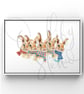 Watercolour Art Print - The Scarf Squad Rabbits Berry Kale Chomp Fennel & Fig - Image 1