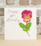 Birthday AGE Card Floral Viola - Personalised with any Birthday age