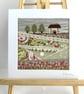 Textile Art, Embroidered Art, Mounted Wall Art - Cottage Garden - Image 7