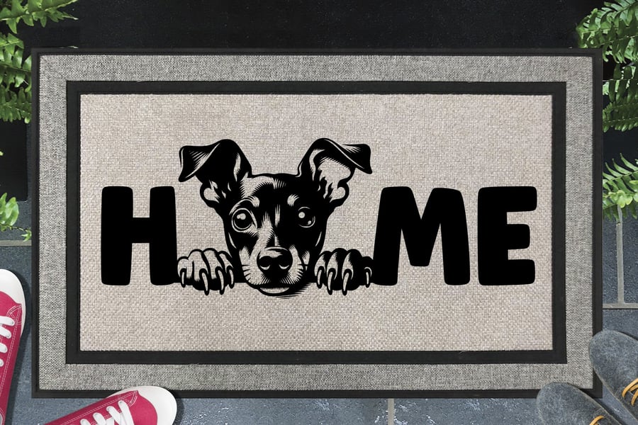 Manchester Terrier Door Mat No.1 - All Weather Welcome Mat - 45x70cm 