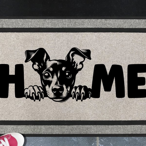 Manchester Terrier Door Mat No.1 - All Weather Welcome Mat - 45x70cm 