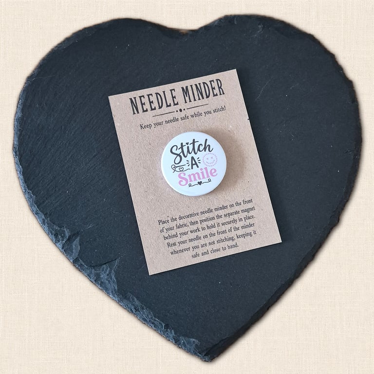 Stitch a Smile Needle Minder - Positive Cross Stitch Accessory