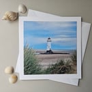 Beach Lighthouse Talacre Large Photographic Card Size 6" x 6"