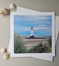 Beach Lighthouse Talacre Large Photographic Card Size 6" x 6"