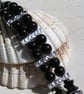 Black Onyx Gemstone Gothic Beaded Bracelet "Black Knight" - Image 4