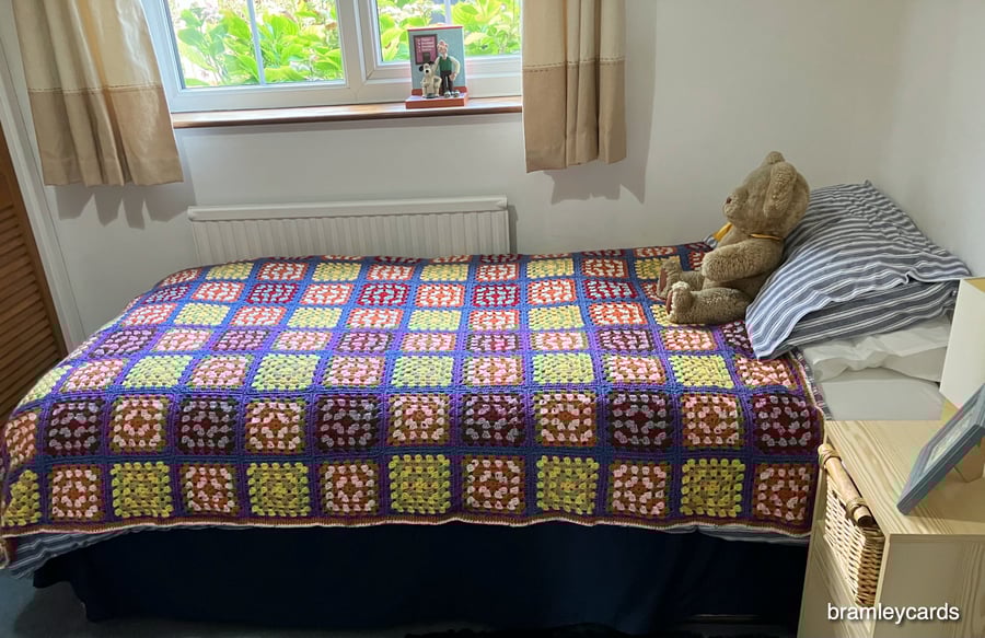 Crochet Winter Single Bed Topper or Sofa Blanket