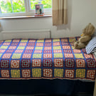 Crochet Autumn Single Bed Topper or Sofa Blanket