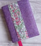A6 'Harris Tweed®' Notebook Cover - Violet with Liberty London Foxglove Print - Image 2