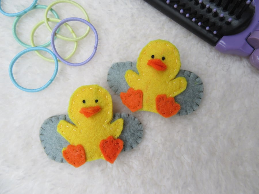 Duck hair clips, kids hair accessories