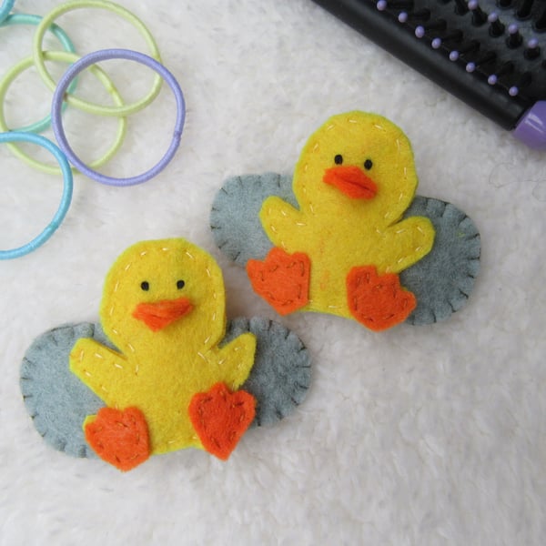Duck hair clips, kids hair accessories
