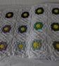 Crochet cotton throw blanket in white and multi-colours - one-of-a-kind - Image 9
