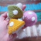 Crochet keyring toadstool