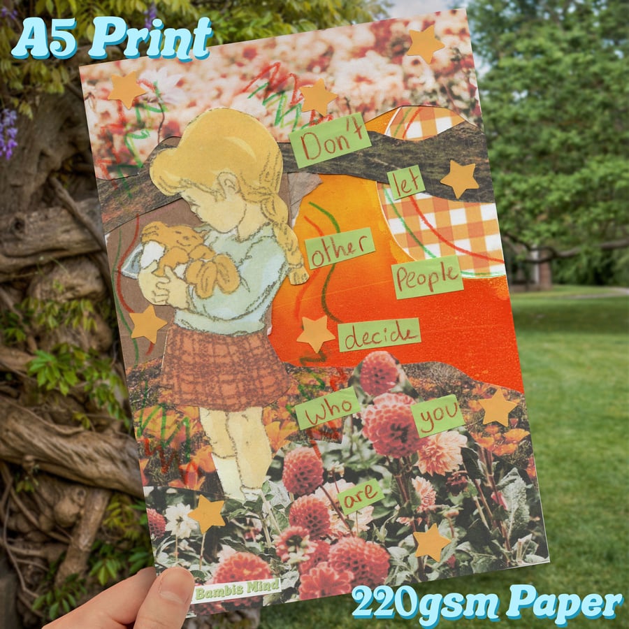 A5 Handmade Collage art print 