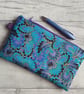Blue and Purple Marbled Effect Zip Top Storage Bag, Make Up Bag, Pencil Case - Image 1