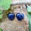Gemstone Heart Earrings - Sodalite