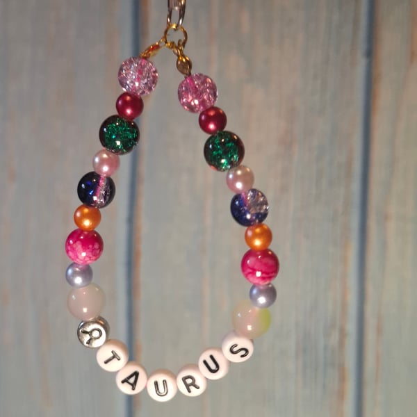 Taurus beaded phone charm
