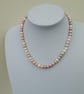 Sterling silver and Pearl Drop Earrings, Peach - Image 4