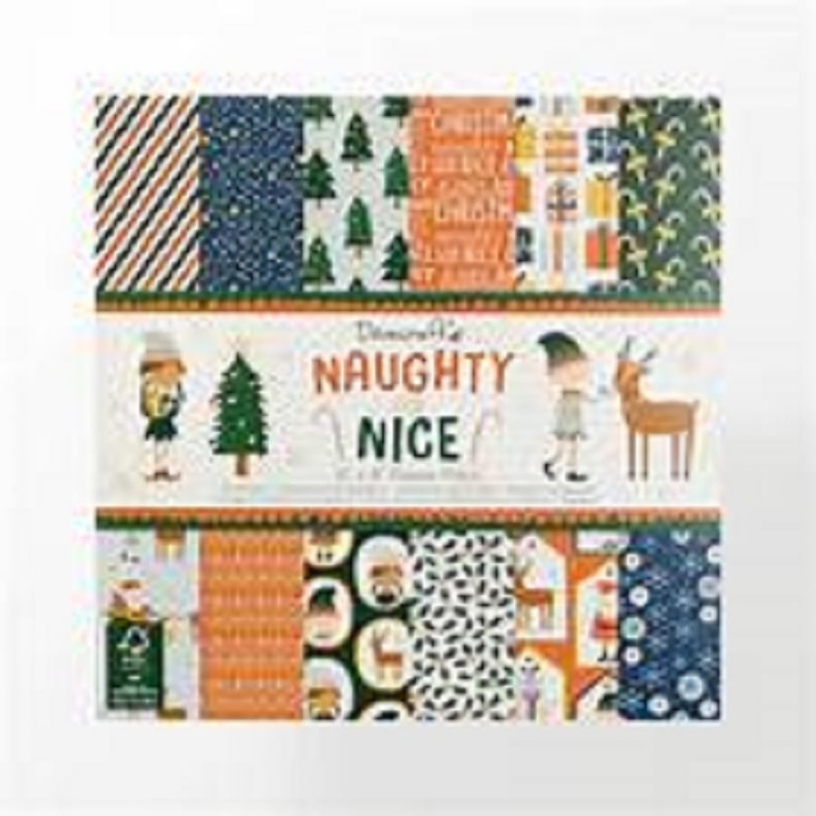 Dovecraft 'Naughty or Nice' 8" x 8" FSC Papers 12 SHEETS