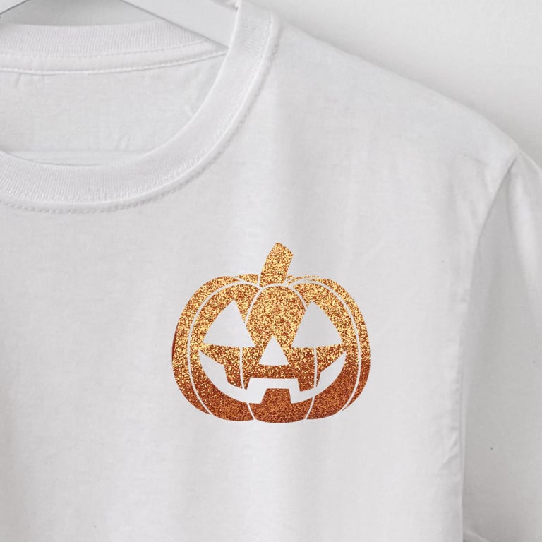 Halloween Symbols Glitter Iron On Name Label T-shirt transfer Treat Or Treat 