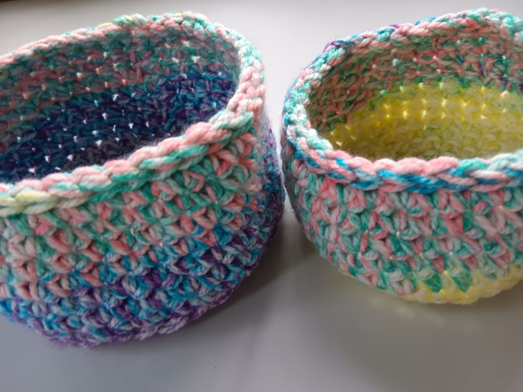 Crochet Nesting Baskets (Soft Pastels) - set of 2, so practical!