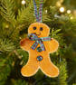 Festive felt decoration trio,  Pudding, Gingerbread person, Gingerbread house - Image 3