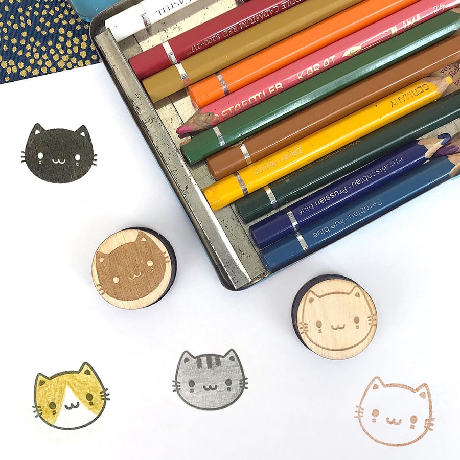 Kawaii Polymer Stamps - Cute Cats