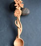 A unique hand carved wooden art spoon featuring relief carving on the handle - Image 2