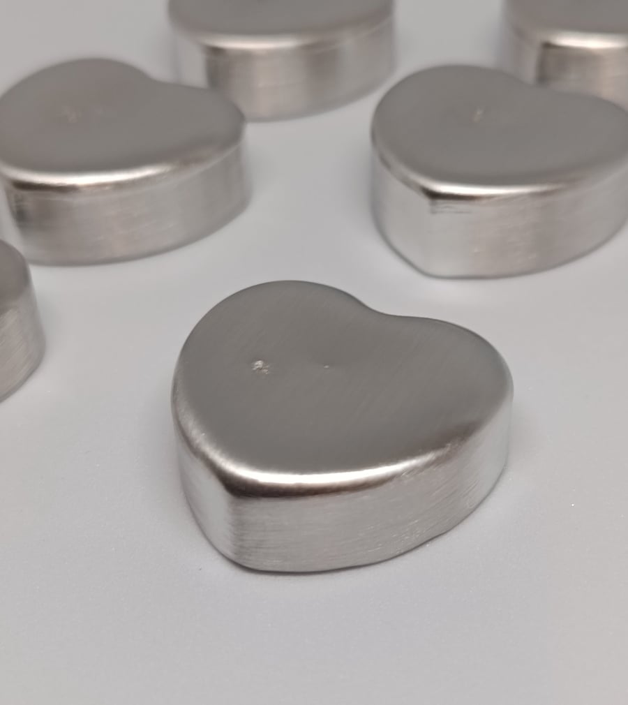 Lead-Free Pewter Heart Ingot 80g Minimum 95% Tin for Jewellery Making & Casting