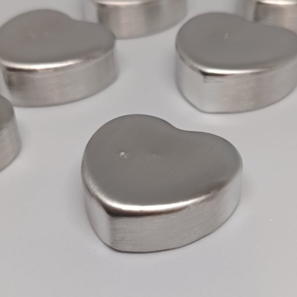 Lead-Free Pewter Heart Ingot 80g Minimum 95% Tin for Jewellery Making & Casting