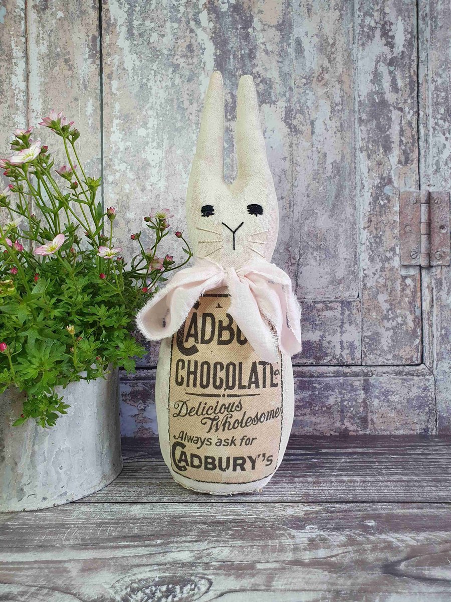 Primitive White Chocolate Easter Bunny Decoration