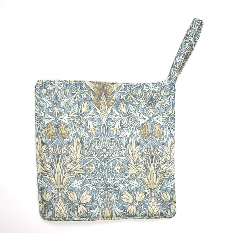 Pot Holder William Morris Blue Snakeshead Grab Mat Kitchen Chefs Pad Floral