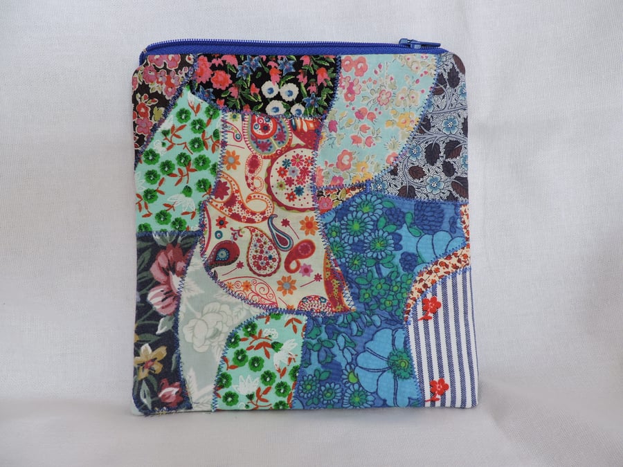  Make Up Bag Zipped Pouch Multi Coloured Scrappy Patchwork Seconds Sunday