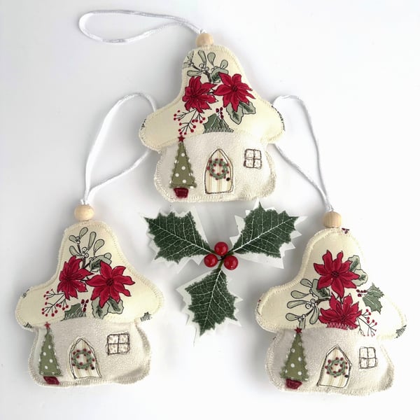 ONE Christmas Fairy House Hanging Decoration, Mushroom Christmas Decoration