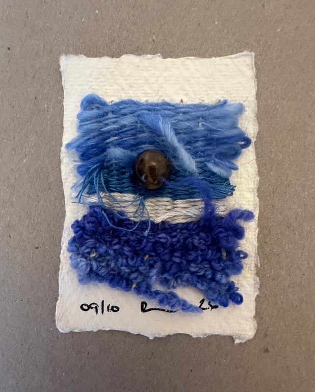 Beaded miniature weaving on paper 9 of 10