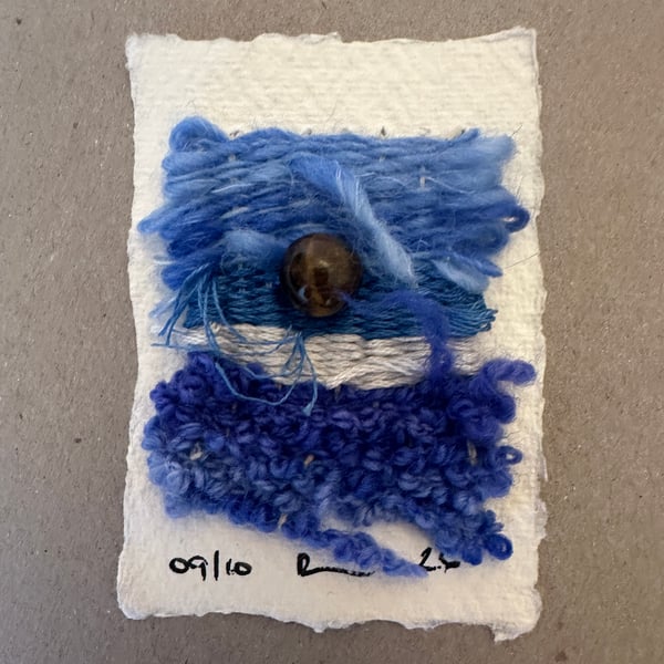 Beaded miniature weaving on paper 9 of 10