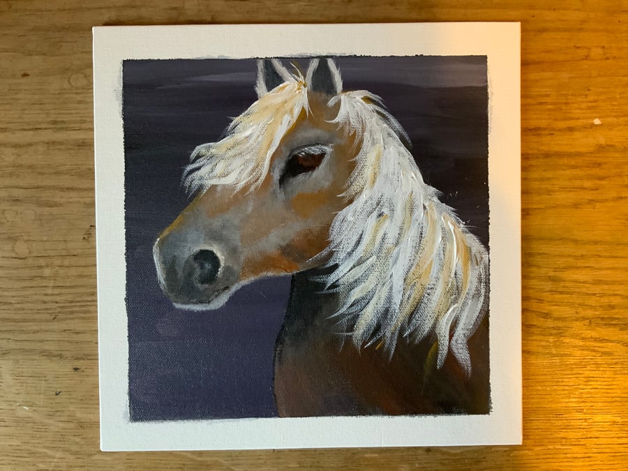 Acrylic painting. Horse Art. 10” by 10” canvas. 
