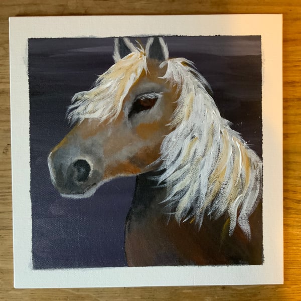 Acrylic painting. Horse Art. 10” by 10” canvas. 