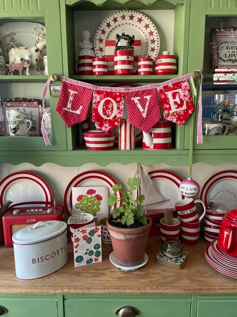 LOVE fabric bunting - SAMPLE