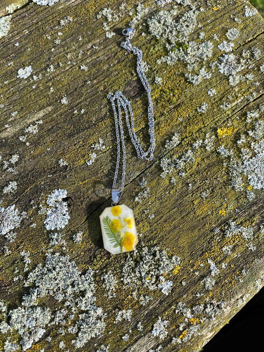Real Mimosa necklace 