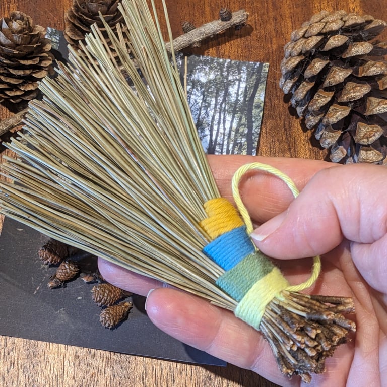 Pine Needle Body Brush — Natural Dry Brushing — Handmade Wellness Gift