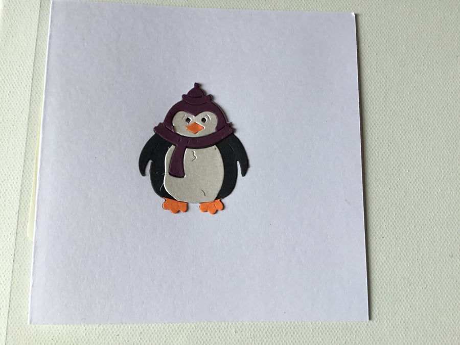 Handmade christmas cardXmas card. Penguin. 23032