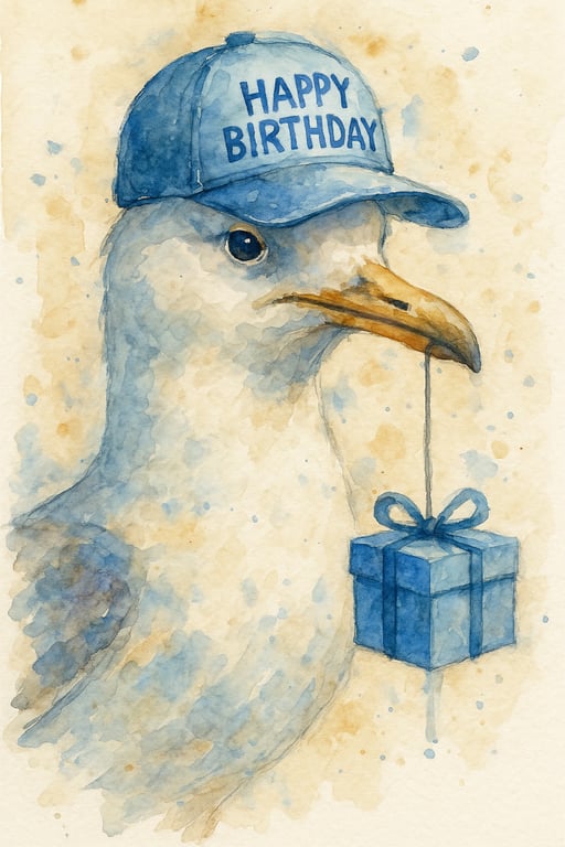 Seagull birthday card