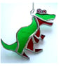 Dinosaur T Rex Suncatcher Green Red Stained Glass Handmade  - Image 6