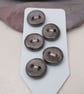 5 Small Round Bronze Ceramic Buttons - Image 3