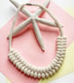 Hot Pink necklace, Knotted statement necklace, Sustainable boho necklace - Image 3