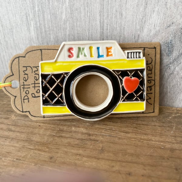 Ceramic camera magnet open lens yellow