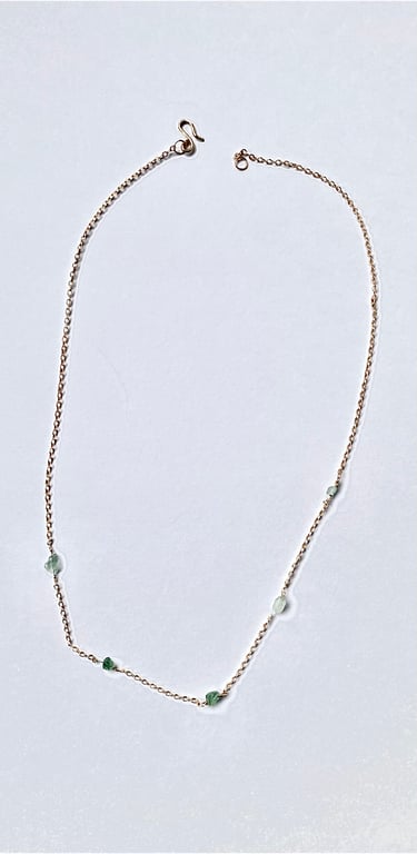 Aurielle – Delicate Emerald Gemstone designer handmade Necklace gold plated 
